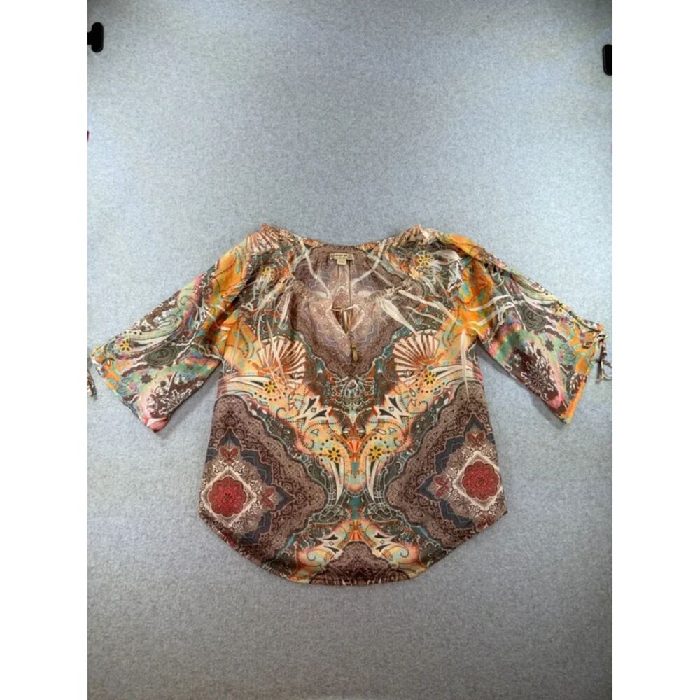 Energe World Wear Women’s PL Boho Paisley 3/4 Sleeve Blouse 3198
